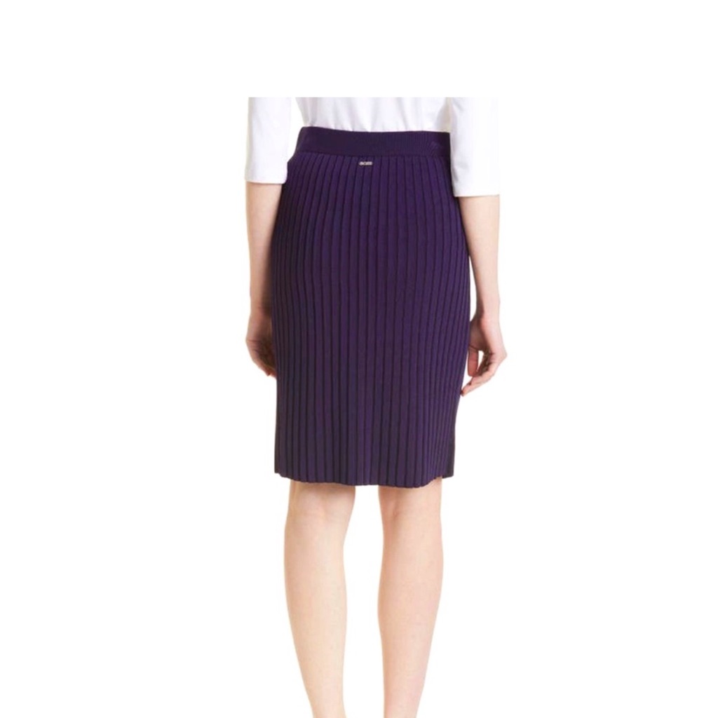 Boss Hugo Boss Fenova Rib Pencil Skirt Sz Xs Navy Made In Italy